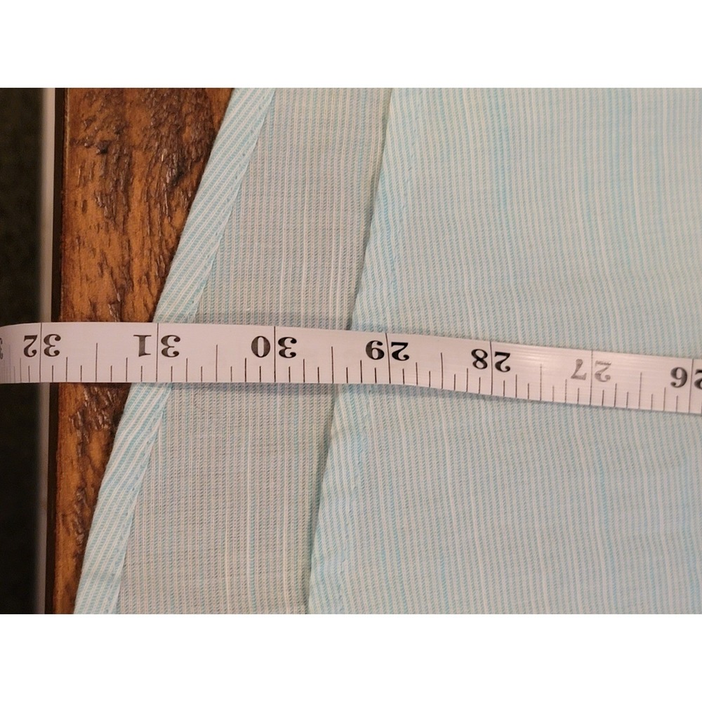IZOD Saltwater Mens Short Sleeve Button Up Shirt Light Blue Striped Size XXL - Picture 5 of 9